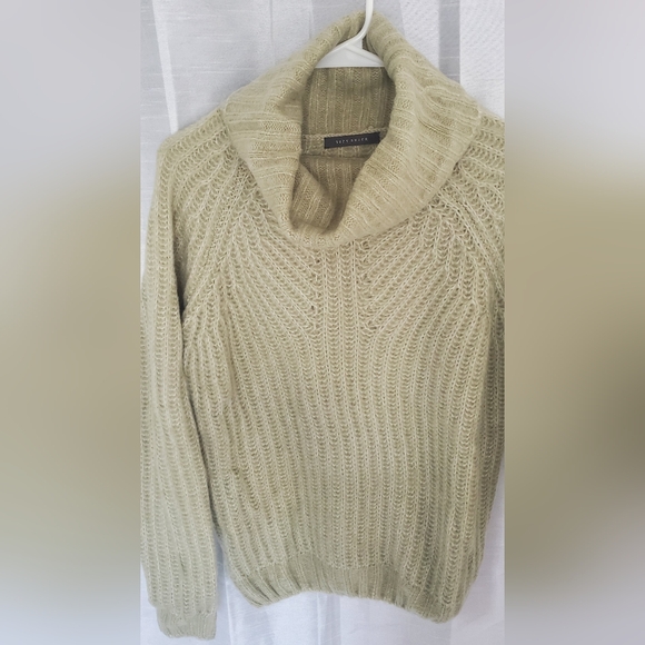 Suzy Shier Knit Cowl Neck Light Green Sweater | S - Picture 3 of 3